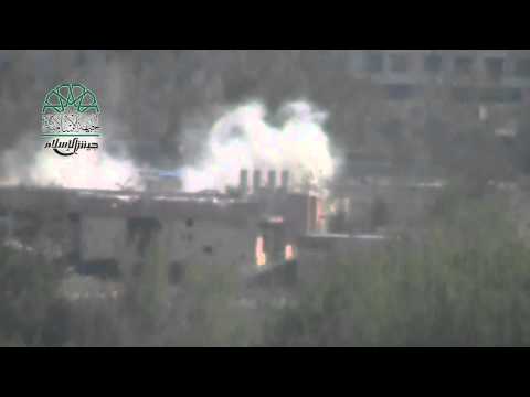 استهداف جيش الإسلام بقذائف الهاون مواقع قوات النظام في بلدة المليحة في ريف دمشق