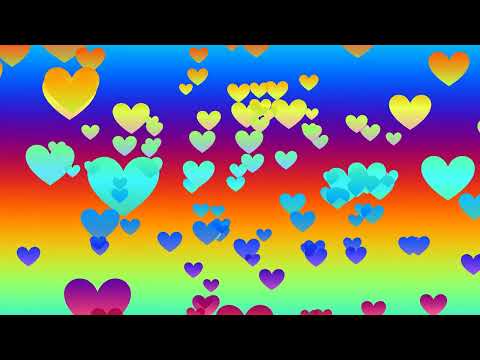 Rainbow Hearts Background  | 🌈 Floating Heart Effect Video with  Neon Gradient Glow 4K HD