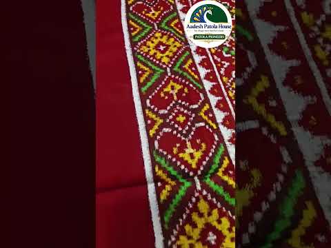 Red Selari Border Buttonfulbhat Motifs Double Ikat Patola Saree 8 Ply Silk