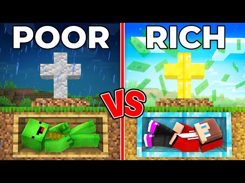 Poor Mikey GRAVE vs Rich Family JJ GRAVE Survival Battle in Minecraft ! - Maizen