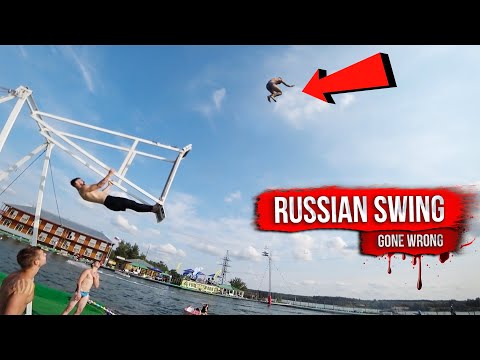 CRAZY RUSSIAN SWING FAIL | WAKEBOARDING TRICKS at water park