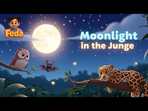 Moonlight in the Jungle 🌙 | Nighttime Animal Song for Kids | Bedtime 3D Animation