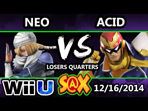 S@X - Acid (Captain Falcon) Vs. Neo (Sheik) SSB4 Losers Quarters - Smash 4 Wii U