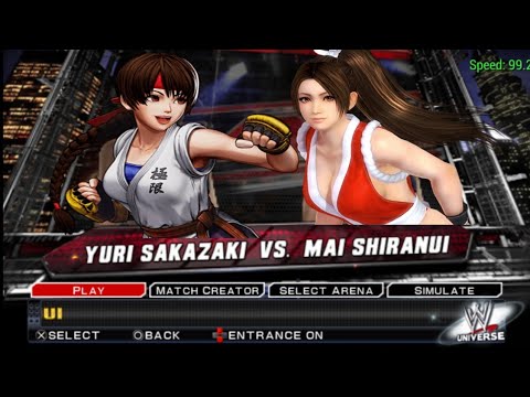 Yuri Sakazaki Vs. Mai Shiranui - WWE SvR11 | PSP |