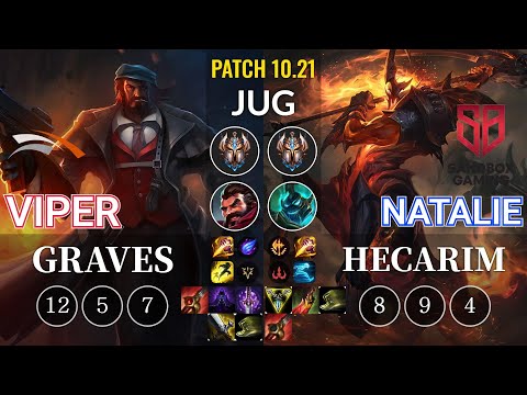 HLE Viper Graves vs SB Natalie Hecarim Jungle - KR Patch 10.21