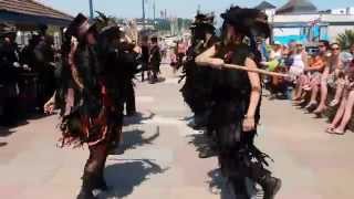 preview picture of video 'Beltane Border Morris dancing Huntress, Teignmouth Sea Front, 21 June 2014'