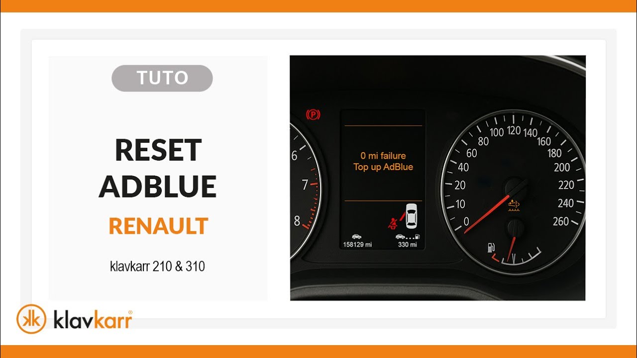[TUTO] Reset Adblue warning light - RENAULT
