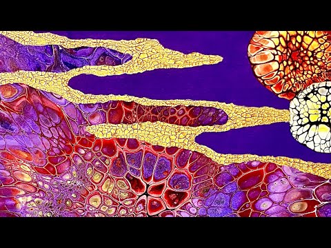 (130)Fluid Art “Japonism” Mixed Media Art/Acrylic pouring/Acrylic SkinArt/Fluid Art/フルイドアート