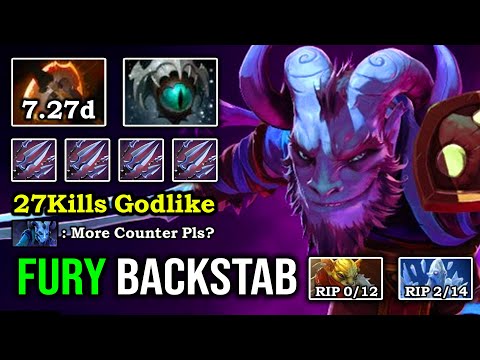 EBOLA RIKI CARRY IS BACK Battle Fury Non Stop Backstab 27Kills Imba Outplayed Offlane BH 7.27d DotA