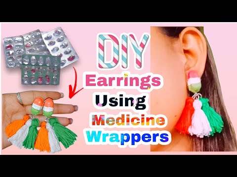 🇮🇳 DIY Indian Flag Earrings: Turn Medicine Wraps into Stunning Jewelry! | @jaisstyles #diyearrings