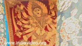 Kalamkari painitngs on wall hangings, Andhra Pradesh