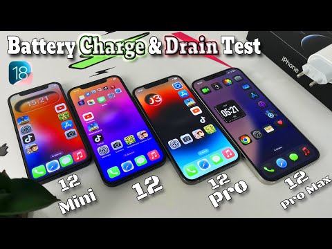IOS 18 iPhone 12 mini Vs 12 Vs 12 Pro Vs 12 Pro Max Battery Charge and Drain Test Comparision 2024