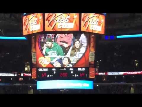 EXTENDED- Benny the Bull saves the day on this Epic Kiss Cam   1/3/15 Bulls vs Celtics