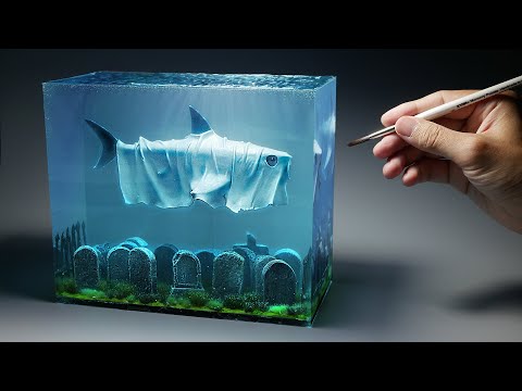 How to make a Ghost Shark in a Cemetery Diorama