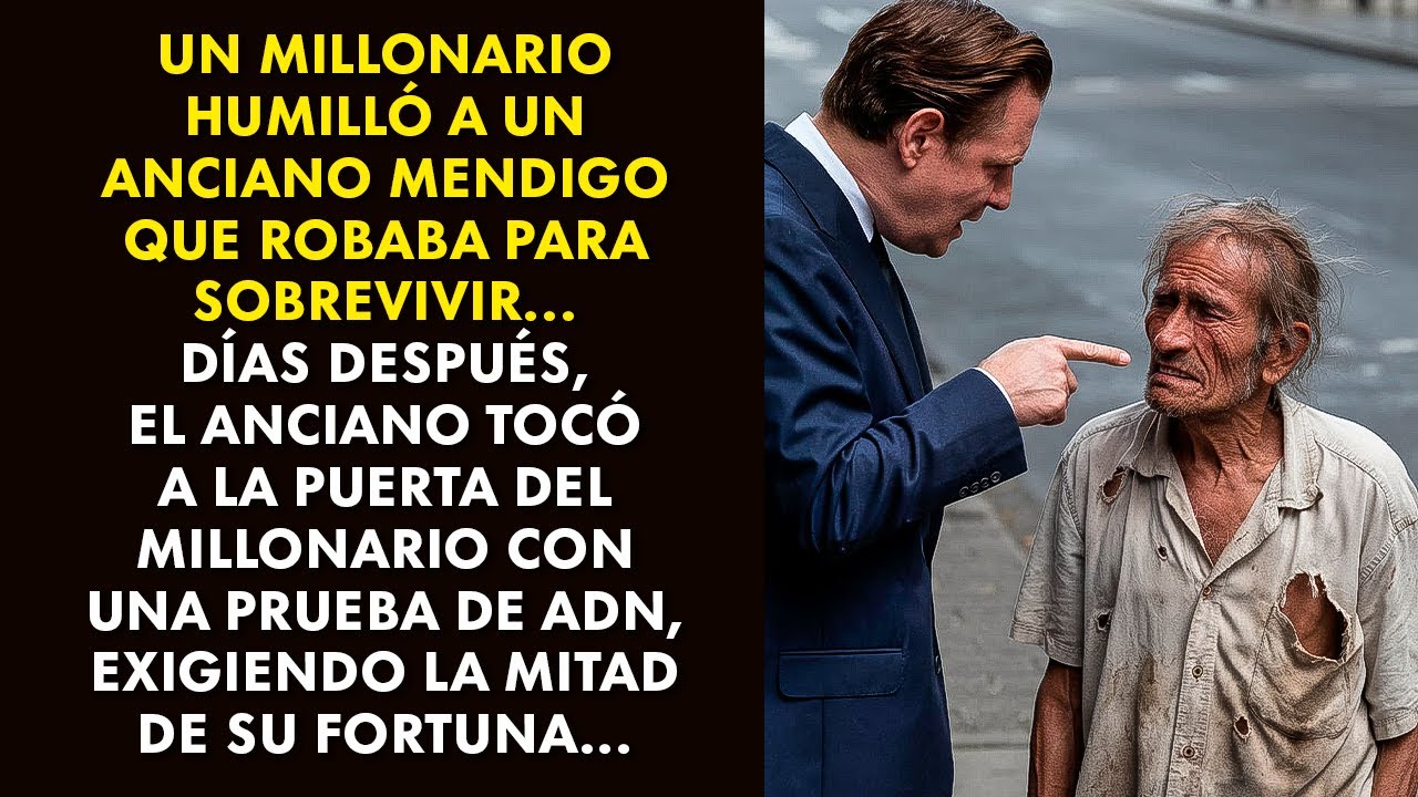 UN MILLONARIO HUMILLÓ A UN ANCIANO MENDIGO QUE ROBABA PARA SOBREVIVIR... DÍAS DESPUÉS...