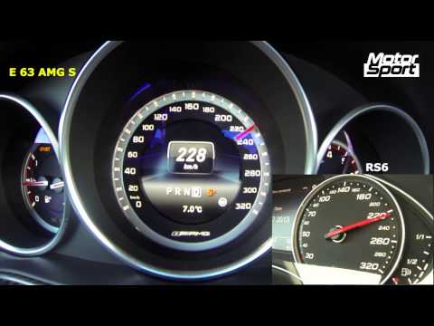 0-290 km/h : Mercedes E 63 AMG S 4 Matic VS Audi RS6 (Speedo)