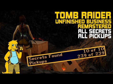 Tomb Raider 1: Unfinished Business Remastered - All Secrets and Pickups - Walkthrough 100% Complete