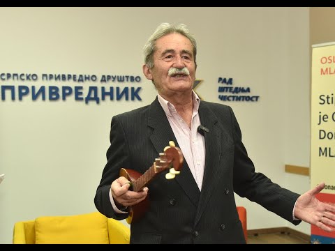 Dobrivoje Pavlica pjeva o Nikoli Tesli u Privrednikovom domu u Zagrebu