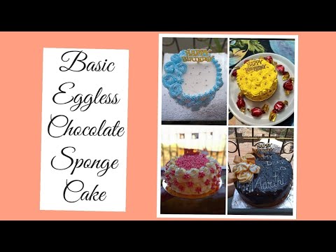 BASIC EGGLESS CHOCOLATE SPONGE CAKE | NO OVEN EGGLESS SPONGE CAKE | SIMPLE CAKE RECIPE