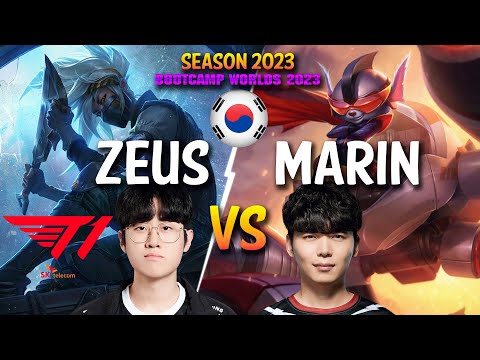 T1 Zeus vs MaRin - Zeus AKALI vs MaRin RUMBLE Top - Patch 13.22 KR Ranked