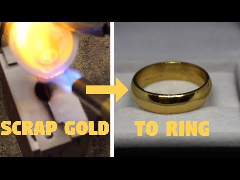 MAKING A GOLD RING FROM SCRAP (sandcasting)