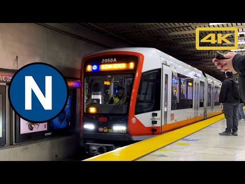 San Francisco Muni Metro N Judah, Civic Center to Ocean Beach, Siemens S200 SF, 4K Train Ride