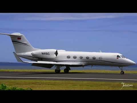The Gulfstream-IV reg N41SC on its first visit at Tahiti Int'l-