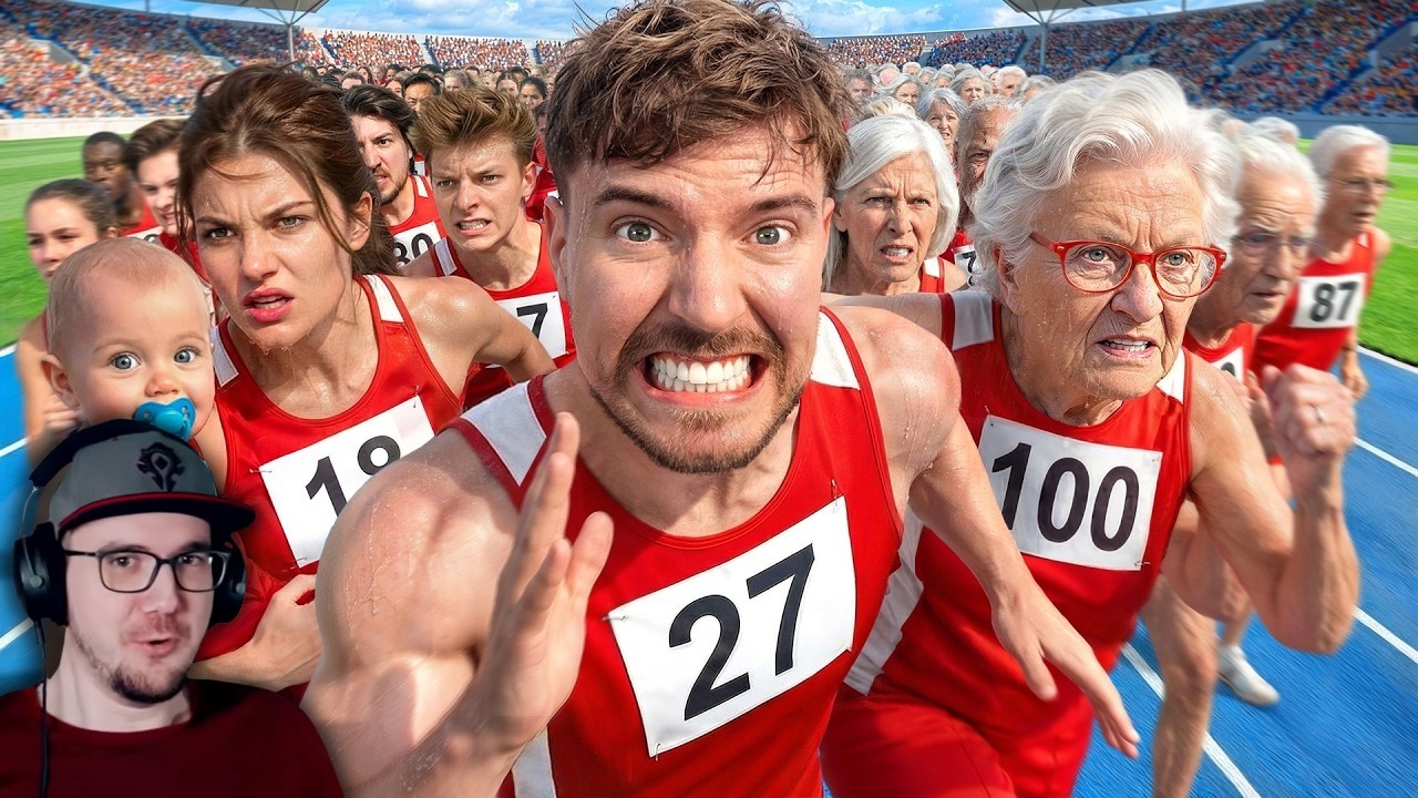 Люди От 1 До 100 Лет Участвуют В Гонке За $250,000! ► MrBeast ( Мр Бист ) | Реакция