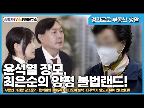 정부생-장모 최은순의 불법랜드 양평! 왜? 어떻게?/부동산 거래량 감소중/윤석열의 대출규제 마타도어 분석/다주택자 양도세 유예 반대한다!!