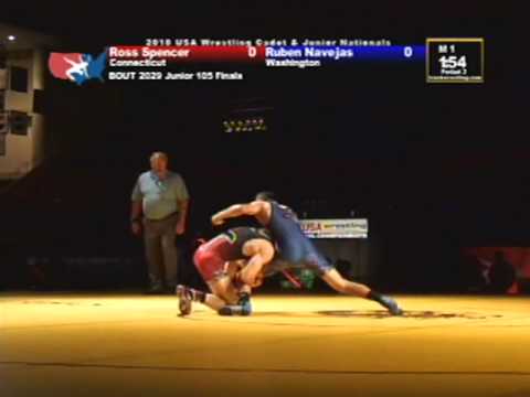 Junior Freestyle Finals 105 pounds - Ross Spencer vs. Ruben Navejas