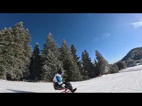 Vangel Trkaljanov sitskiing in Pamporovo