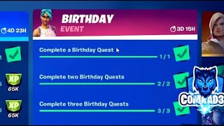 Complete Birthday Quest Challenges Guide Fortnite - How to unlock FREE Pickaxe, Back Bling, Emoticon