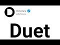 Duet Meaning In English
