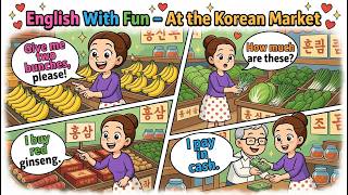 Cute Girl Shopping at Local Korean Market 🇰🇷🛒 Must Learn Phrases! #nativeenglish #korean