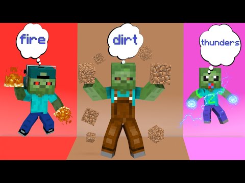 Three Baby Zombie Brothers Have Super Powers - Minecraft Animation