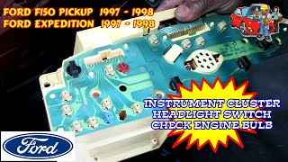 Ford Pickup F150 Expedition Headlight Switch Instrument Cluster Check Engine Light Bulb