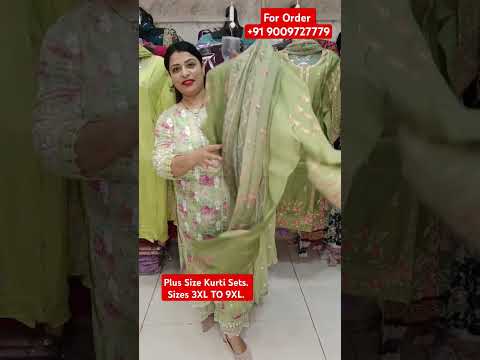 Beautiful Plus Size Kurti Sets Sizes 3XL TO 9XL for Order WhatsApp +91 9009727779 #dhritigarments