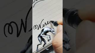 Fantastic Beasts in beautiful cursive calligraphy handwriting | Werewolf #shorts