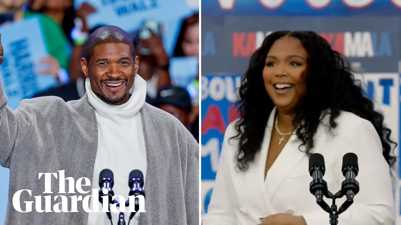 Usher and Lizzo campaign for Kamala Harris