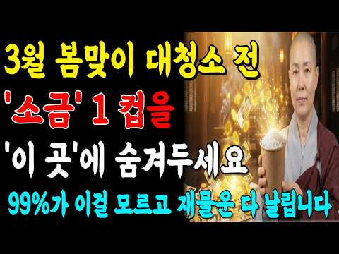 2026년 3월 대운! 단돈 100원어치 소금으로 재물복 터트리는 비방! '이곳'에 두면 돈이 물 밀듯 끊이지 않고 쏟아집니다  | 2026년 병오년 | 재물운 | 대운 | 풍수