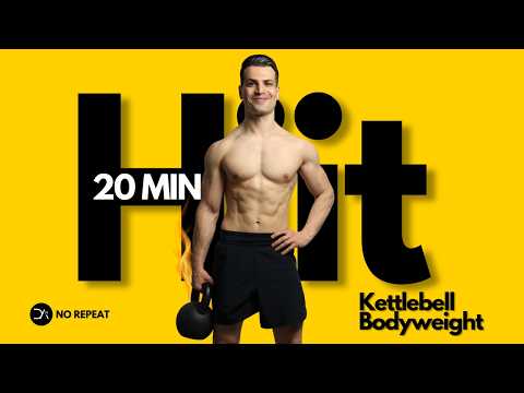 20 Min Kettlebell + Bodyweight HIIT | Intense Full Body Workout | Superset & Triple Bundles