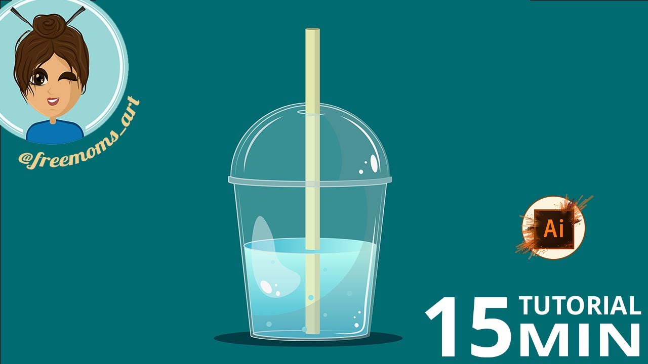 VECTOR IN 15 MINUTES | summer cocktail | adobe Illustrator | TUTORIAL