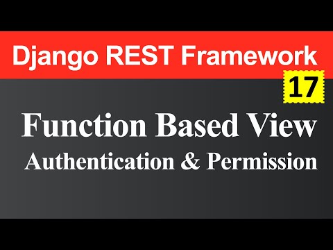 Learn Authentication and Permission in Function Based View in Django ...