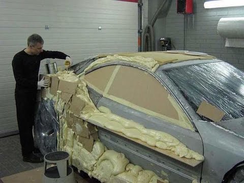 Construye diseño de  coche deportivo con espuma y cartón. Build a sports car with foam and cardboard