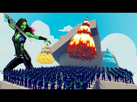 200x GAMORA vs 4x EVERY GOD - Totally Accurate Battle Simulator TABS