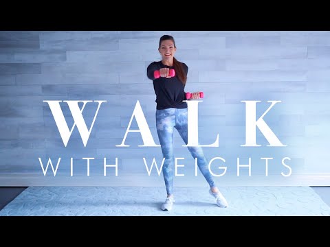 Walking Workout with Weights for Beginners & Seniors // Low Impact Cardio