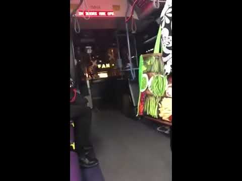 The very angry Bus Driver arguing with the passenger