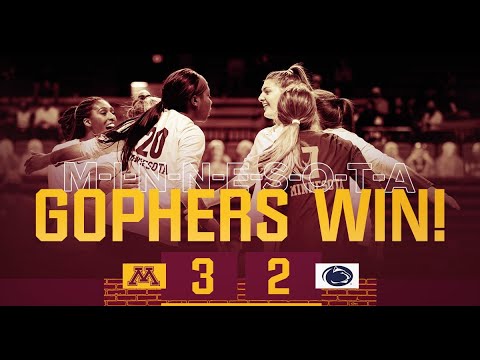 Highlights: Gopher Volleyball Completes Sweep of No. 8 Penn State with 3-2 Victory