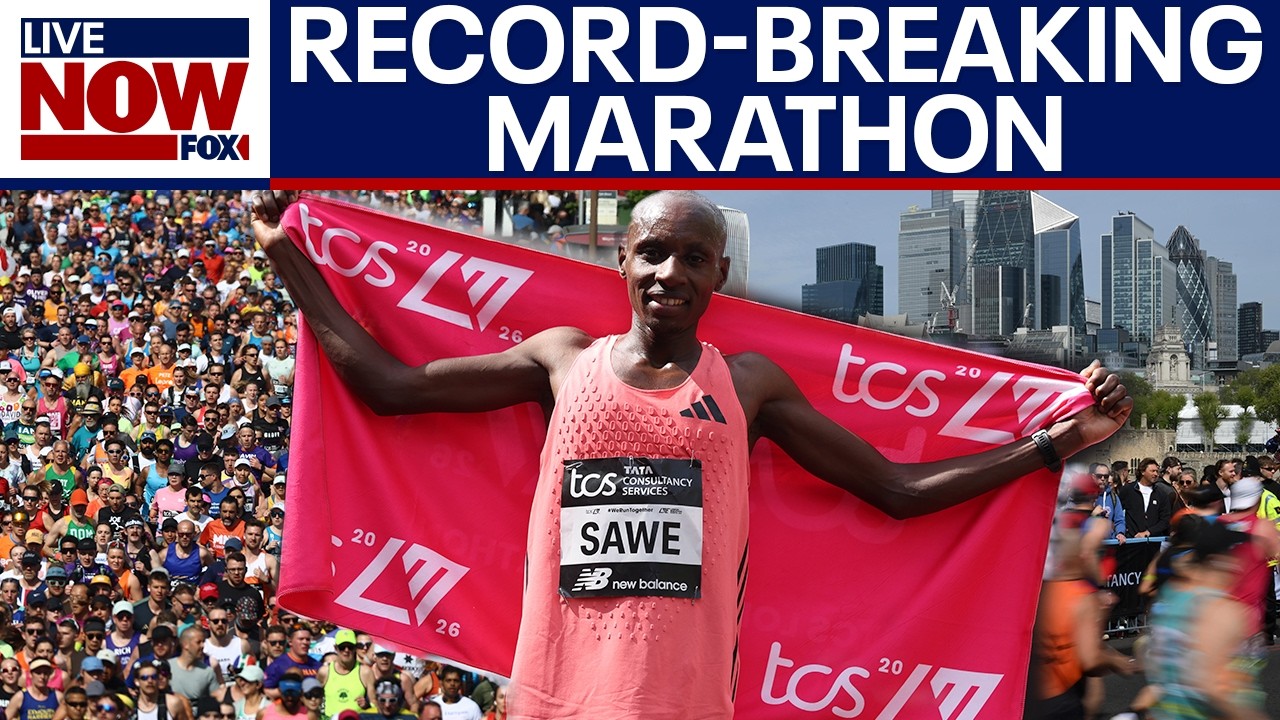 Kenya's Sabastian Sawe runs London Marathon in under two hours, breaks world record