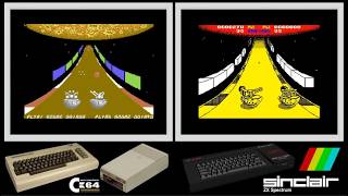 C64 vs ZX Spectrum : ROAD WARS (Side by side comparison)